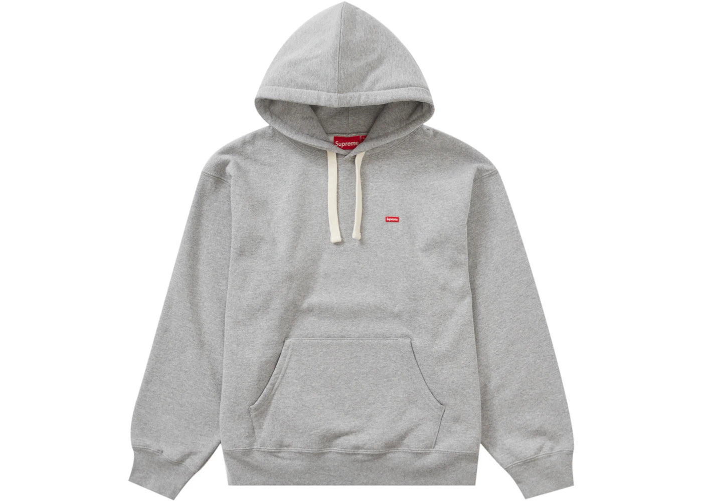 Supreme Small Box Drawcord Hooded Sweatshirt Heather Grey