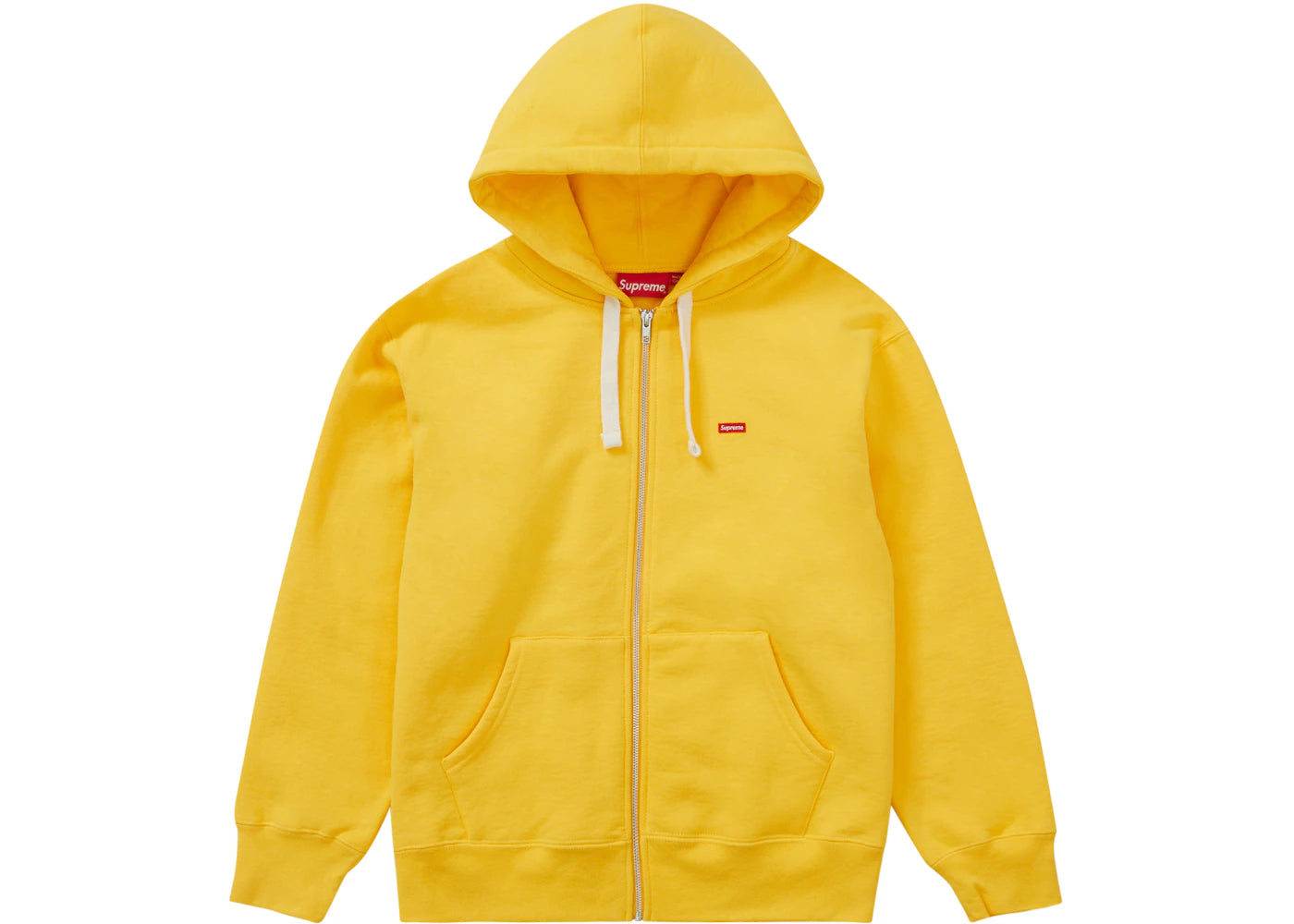 Supreme Small Box Drawcord Zip Up Hooded Sweatshirt Yellow