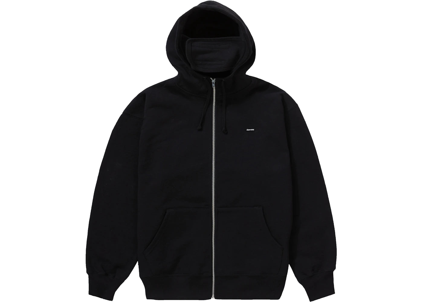 Supreme Small Box Facemask Zip Up Hooded Sweatshirt Black