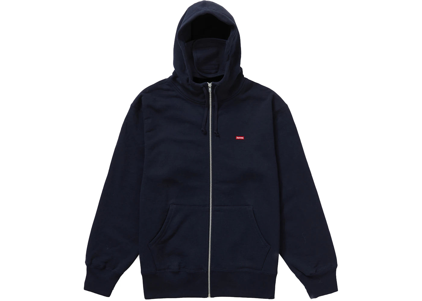 Supreme Small Box Facemask Zip Up Hooded Sweatshirt Navy