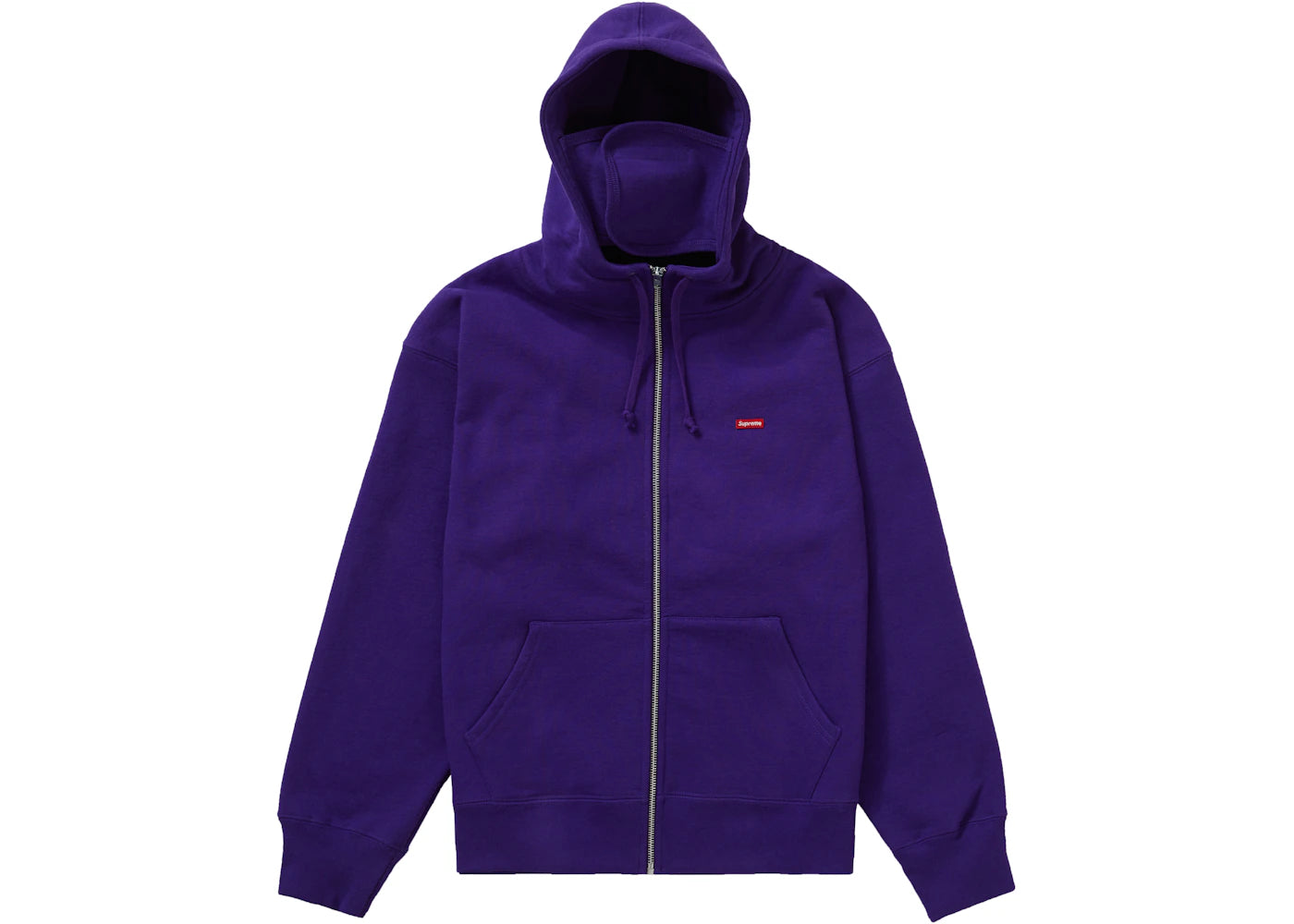Supreme Small Box Facemask Zip Up Hooded Sweatshirt Purple