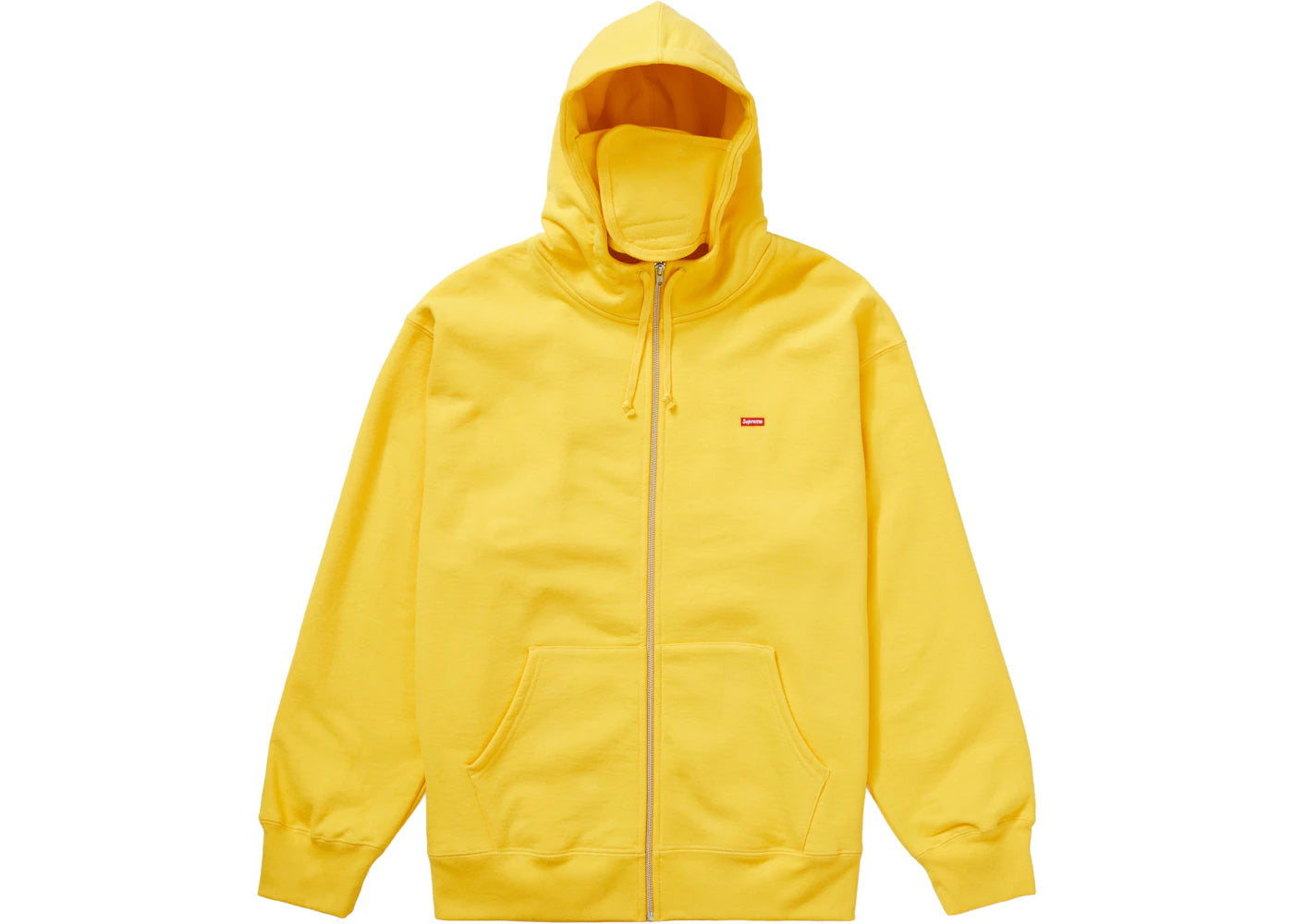 Supreme Small Box Facemask Zip Up Hooded Sweatshirt Yellow