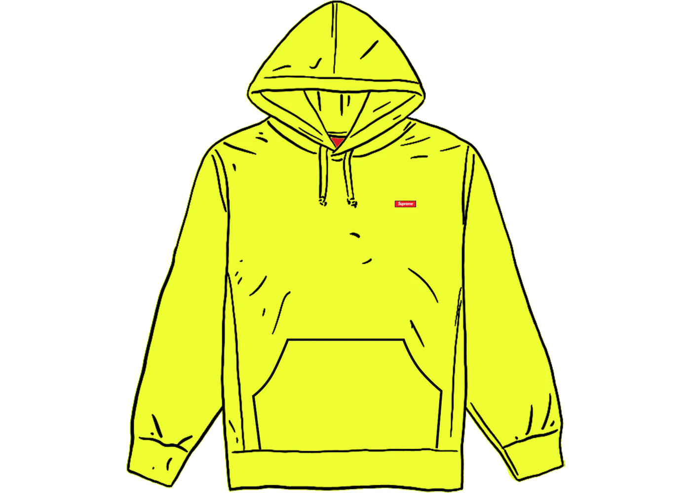 Supreme Small Box Hooded Sweatshirt Bright Yellow