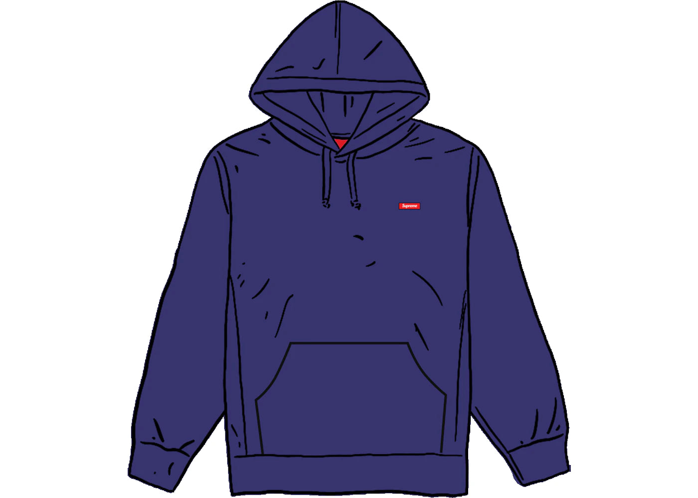 Supreme Small Box Hooded Sweatshirt Washed Navy