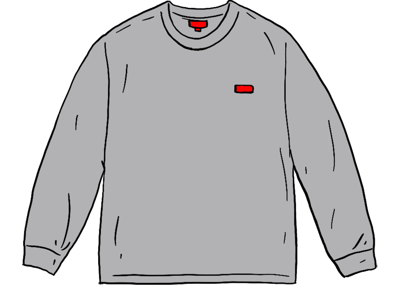 Supreme Small Box L/S L/S Tee Grey