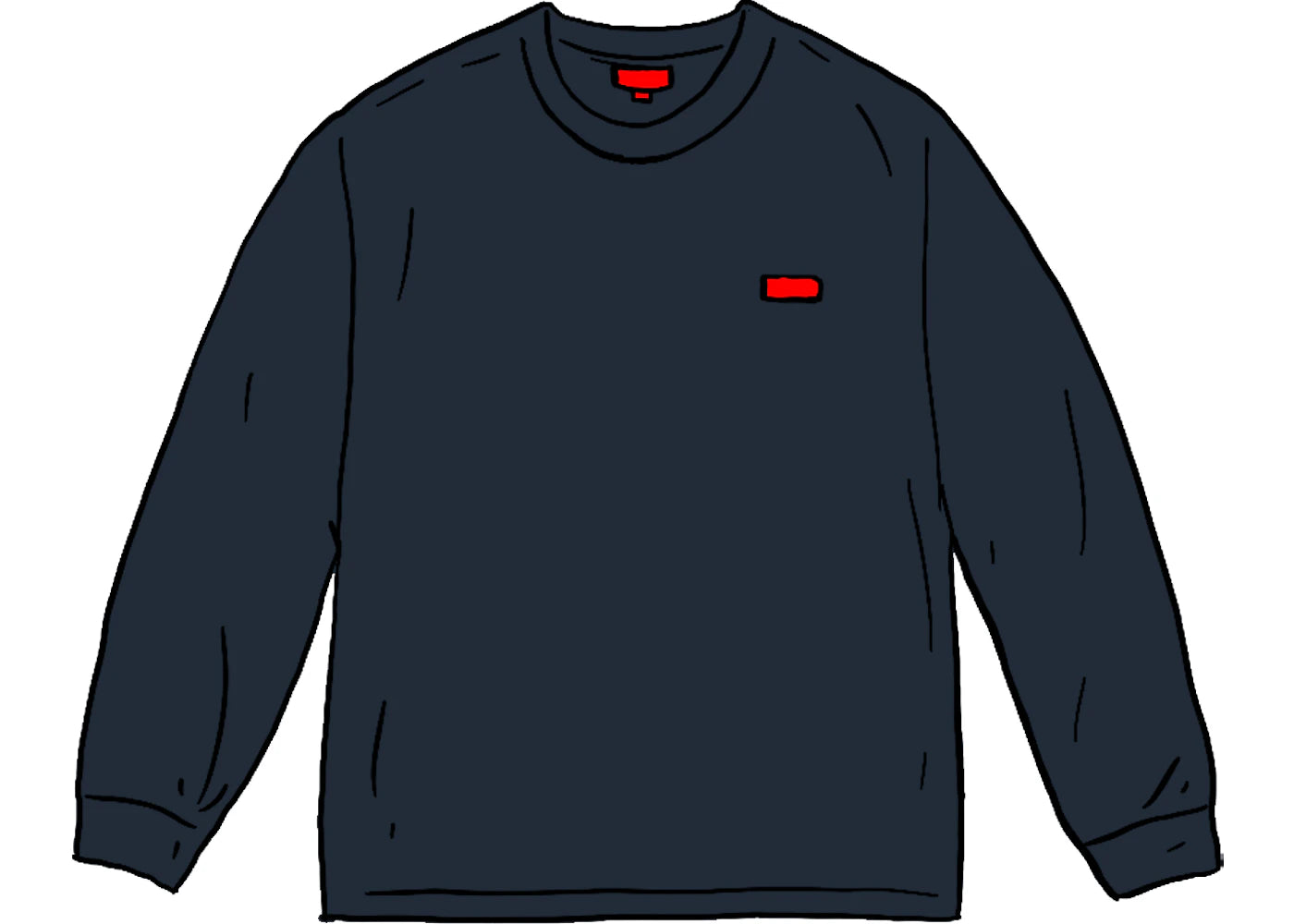 Supreme Small Box L/S Tee (SS21) Navy