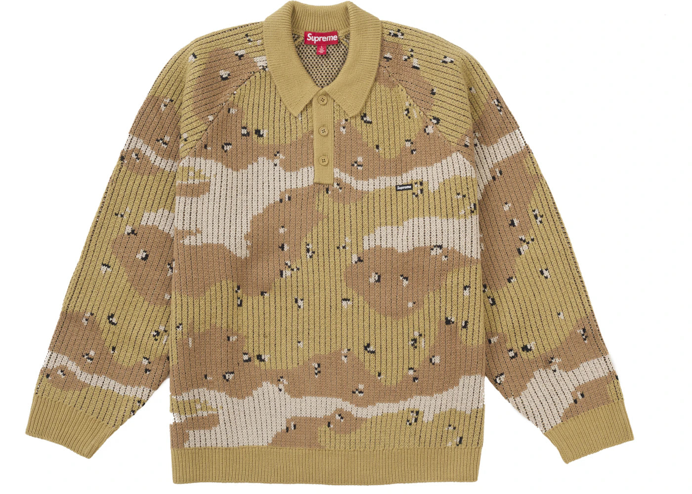 Supreme Small Box Polo Sweater (FW24) Desert Camo