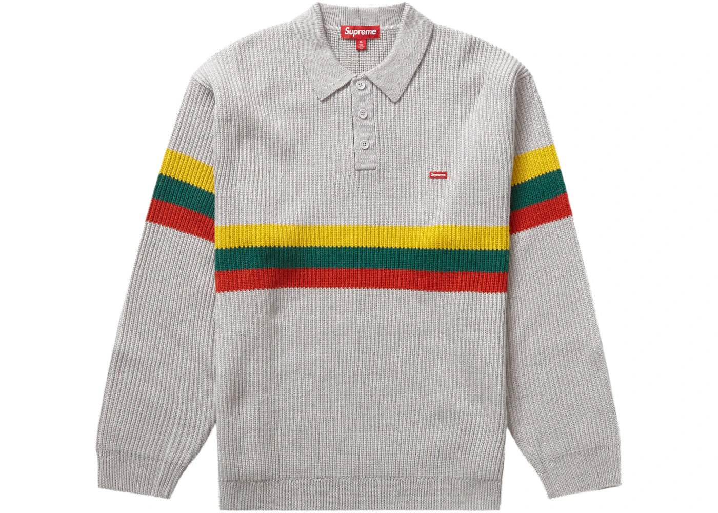 Supreme Small Box Polo Sweater Grey