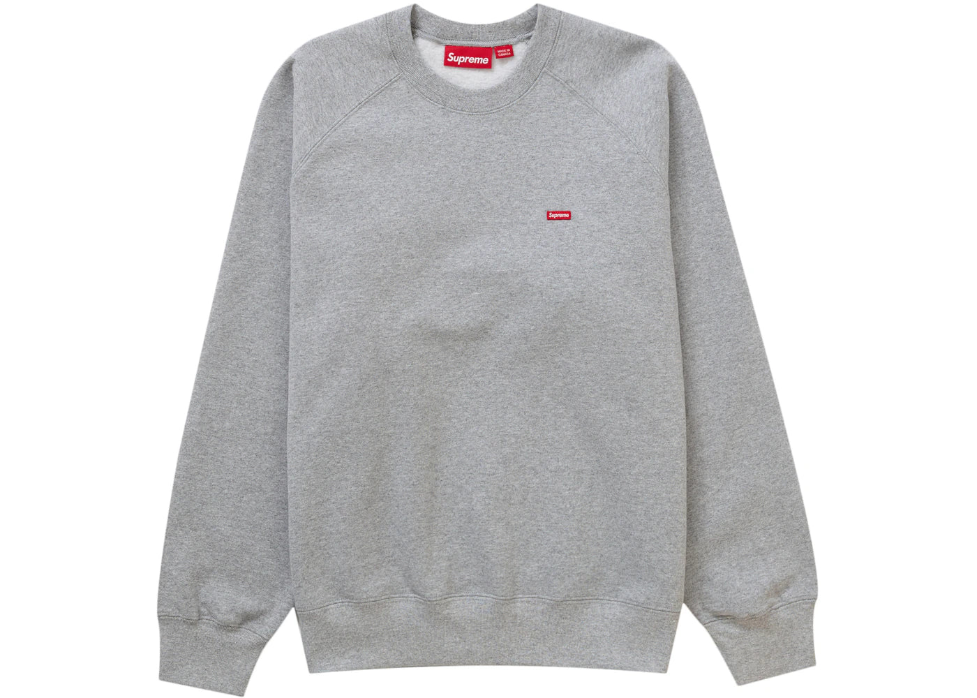 Supreme Small Box Raglan Crewneck Heather Grey