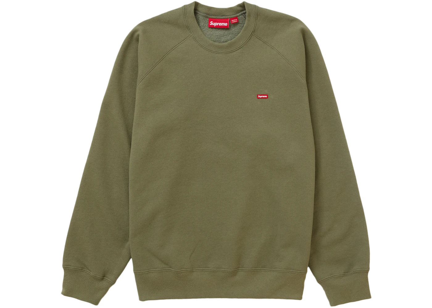 Supreme Small Box Raglan Crewneck Light Olive