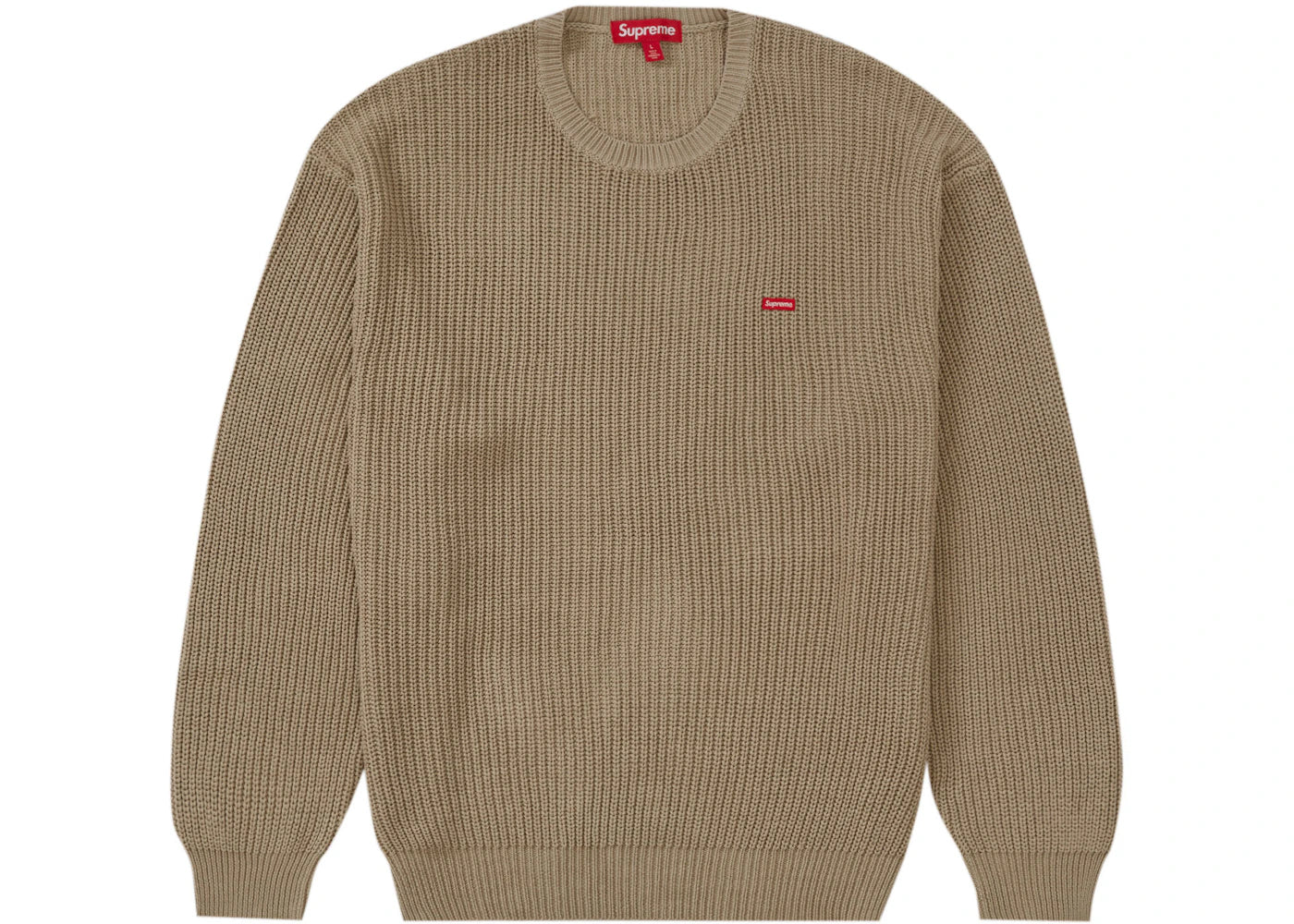 Supreme Small Box Ribbed Sweater Tan
