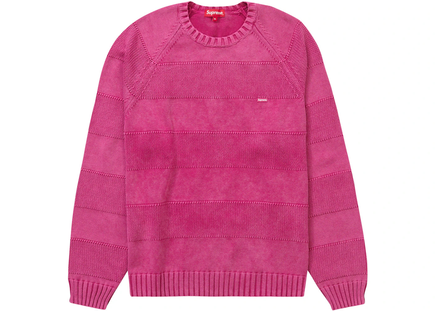 Supreme Small Box Stripe Sweater Fuchsia