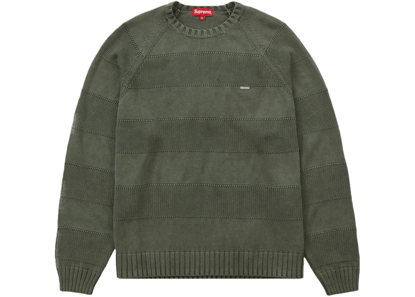 Supreme Small Box Stripe Sweater Light Olive