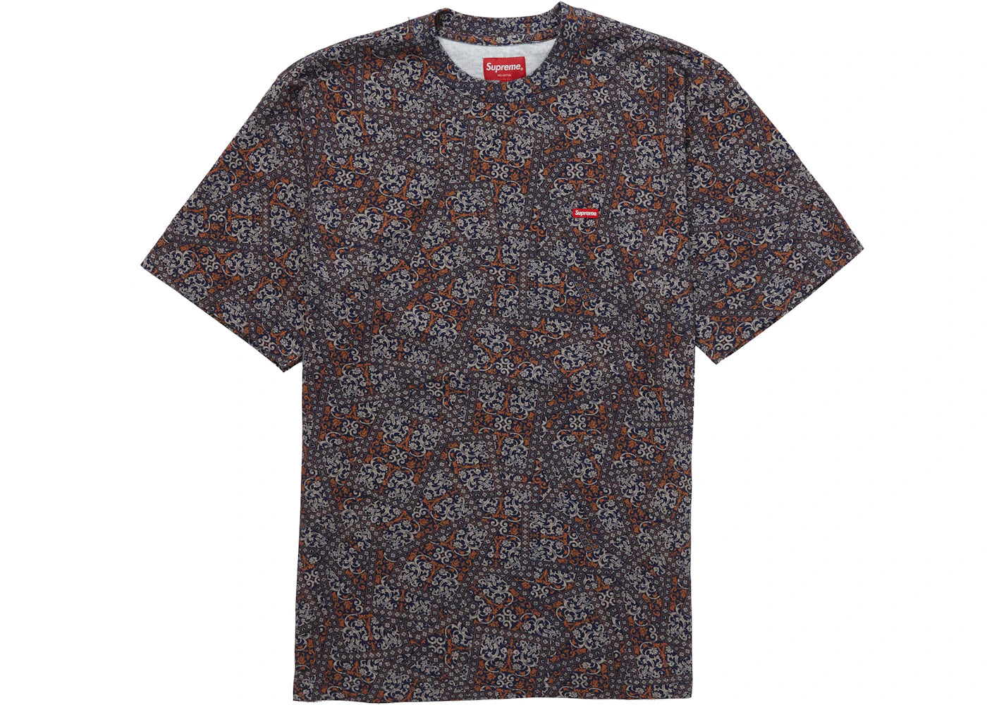Supreme Small Box Tee (FW21) Navy Floral Cards