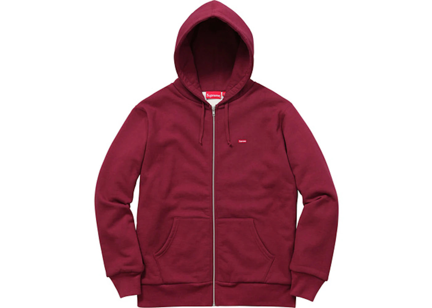 Supreme Small Box Thermal Zip Up Hoodie Burgundy