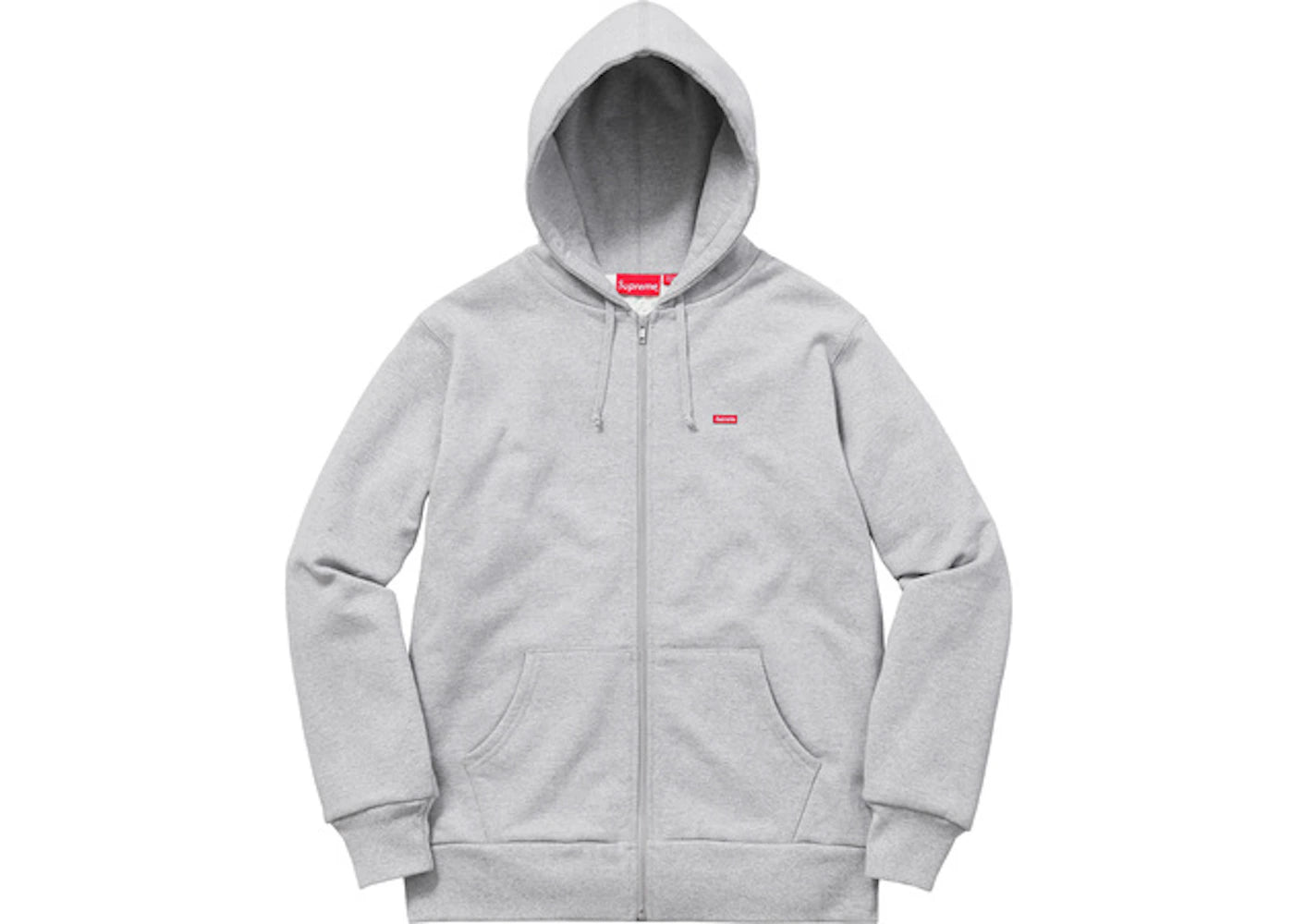 Supreme Small Box Thermal Zip Up Hoodie Heather Grey