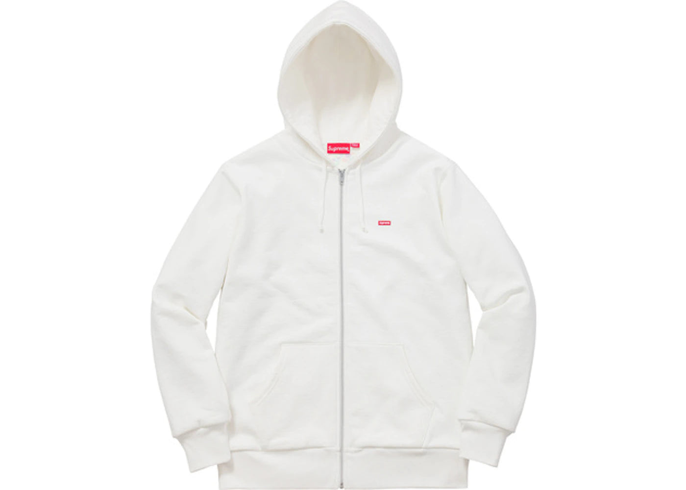 Supreme Small Box Thermal Zip Up Hoodie White