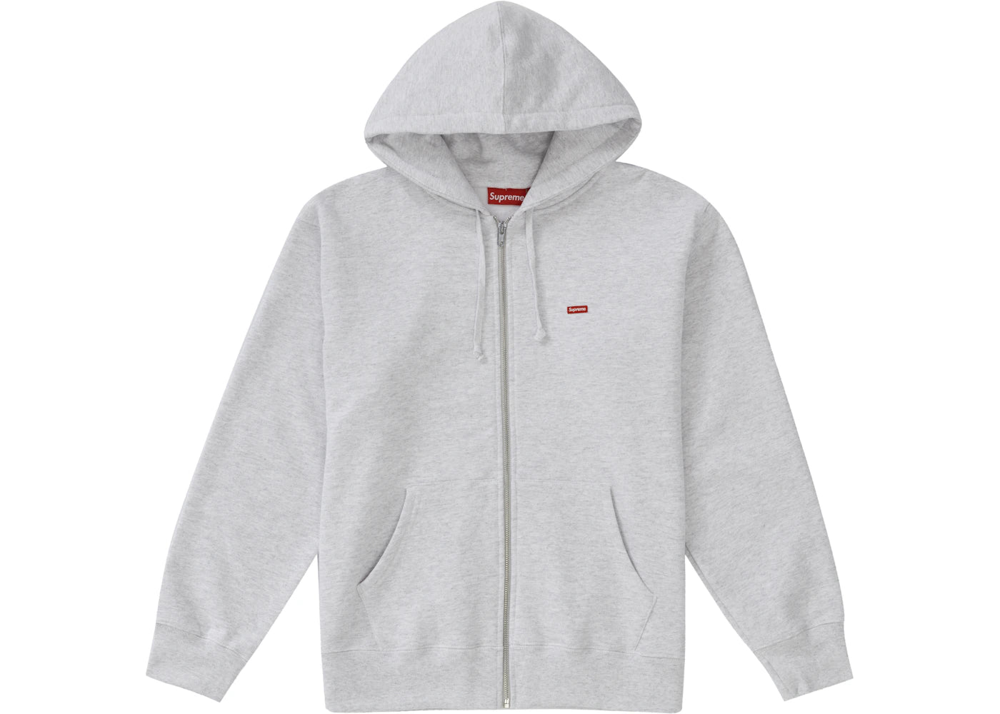 Supreme Small Box Zip Up Hooded Sweatshirt Ash Grey