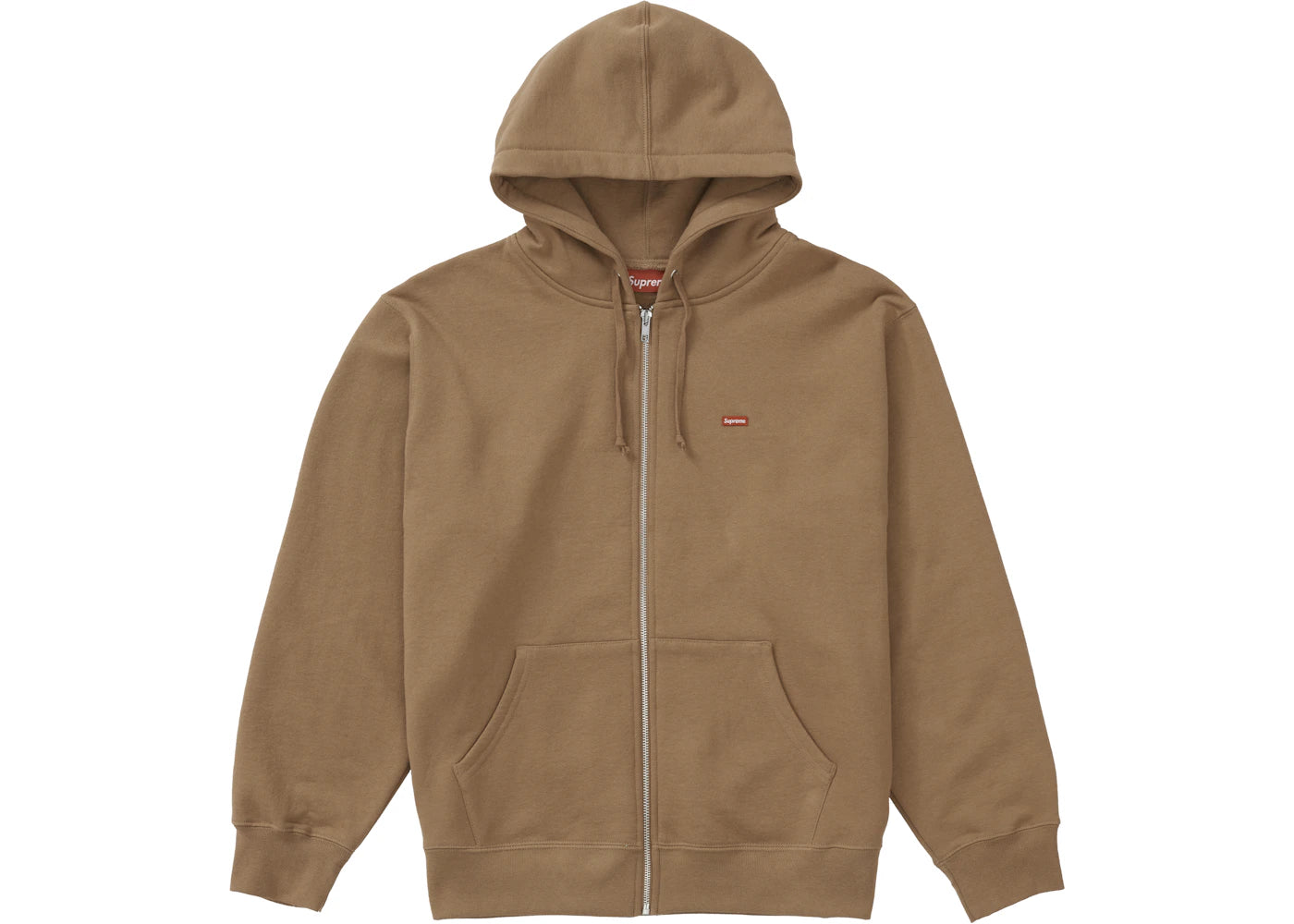 Supreme Small Box Zip Up Hooded Sweatshirt Brown