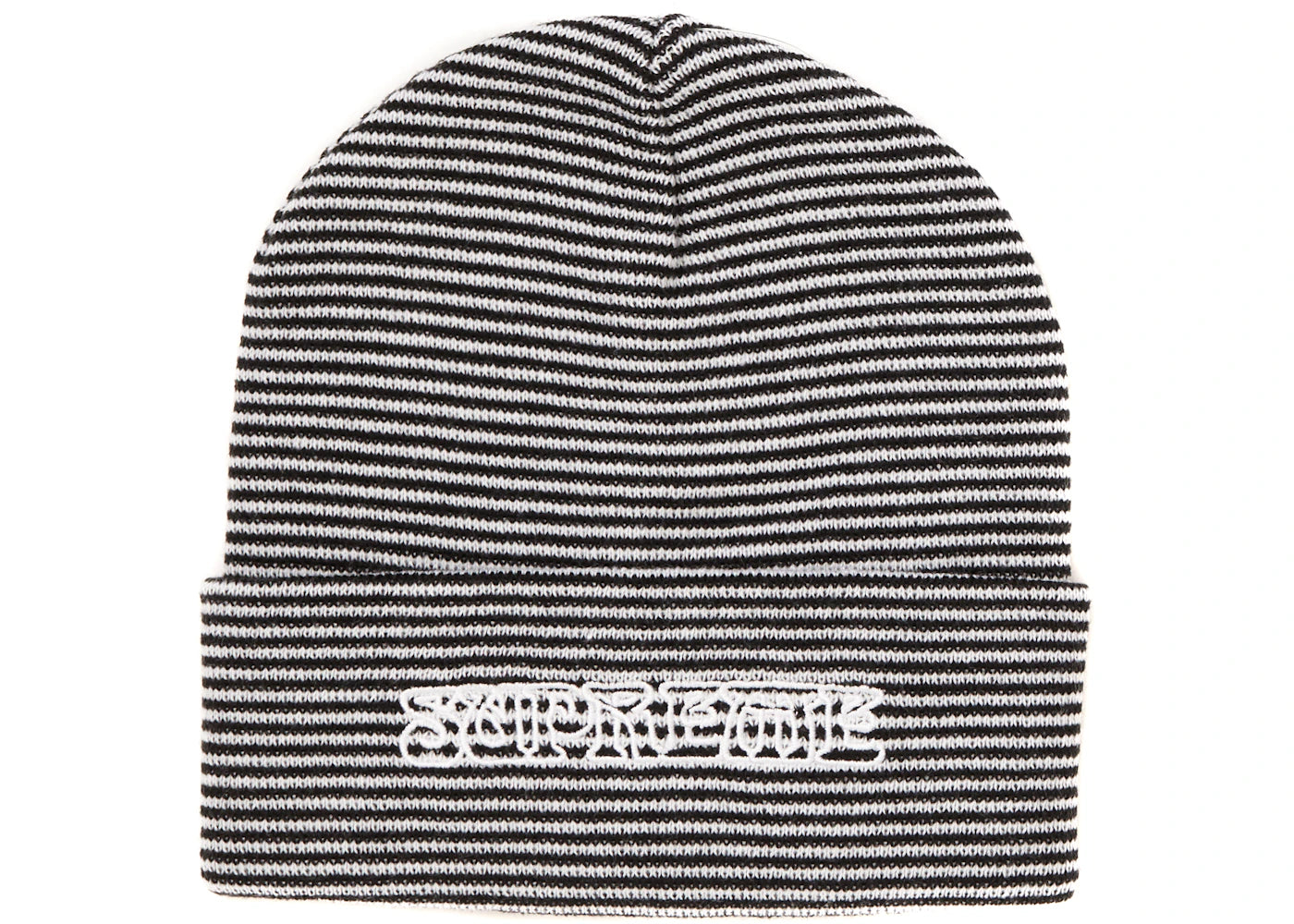 Supreme Small Stripe Beanie White