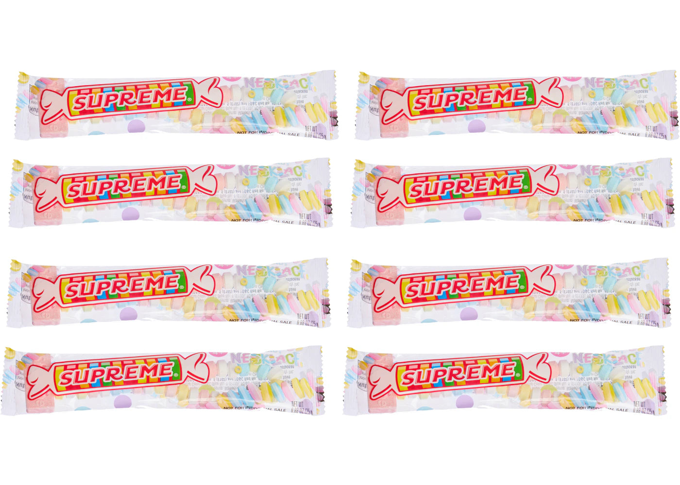 Supreme Smarties Candy Necklace 8x Lot (Not Fit For Human Consumption)