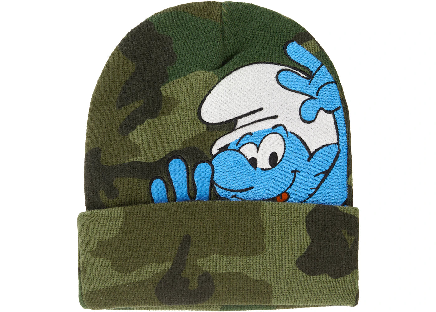 Supreme Smurfs Beanie Woodland Camo