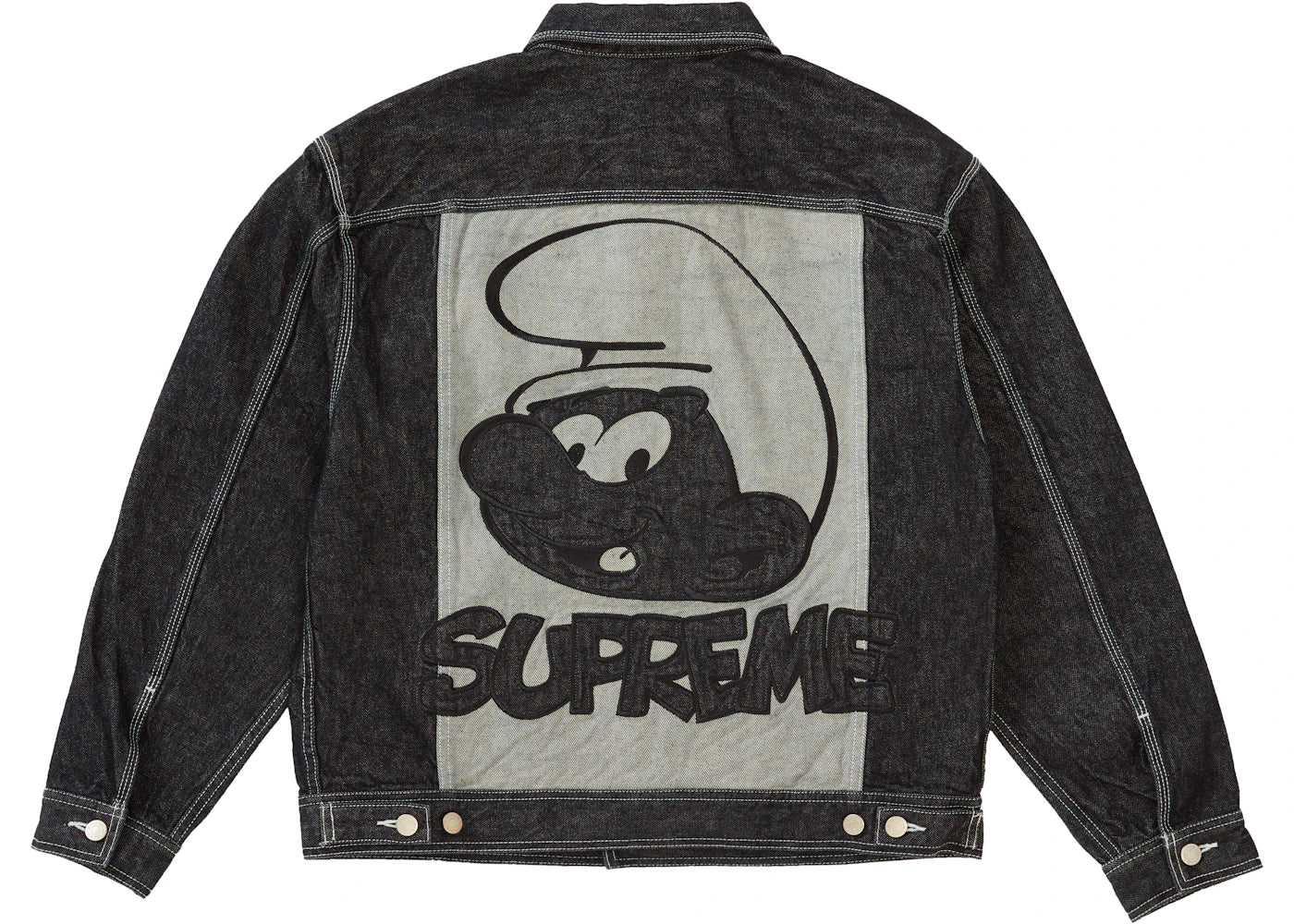 Supreme Smurfs Denim Trucker Jacket Black