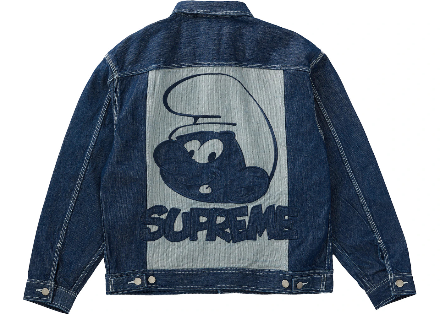 Supreme Smurfs Denim Trucker Jacket Blue