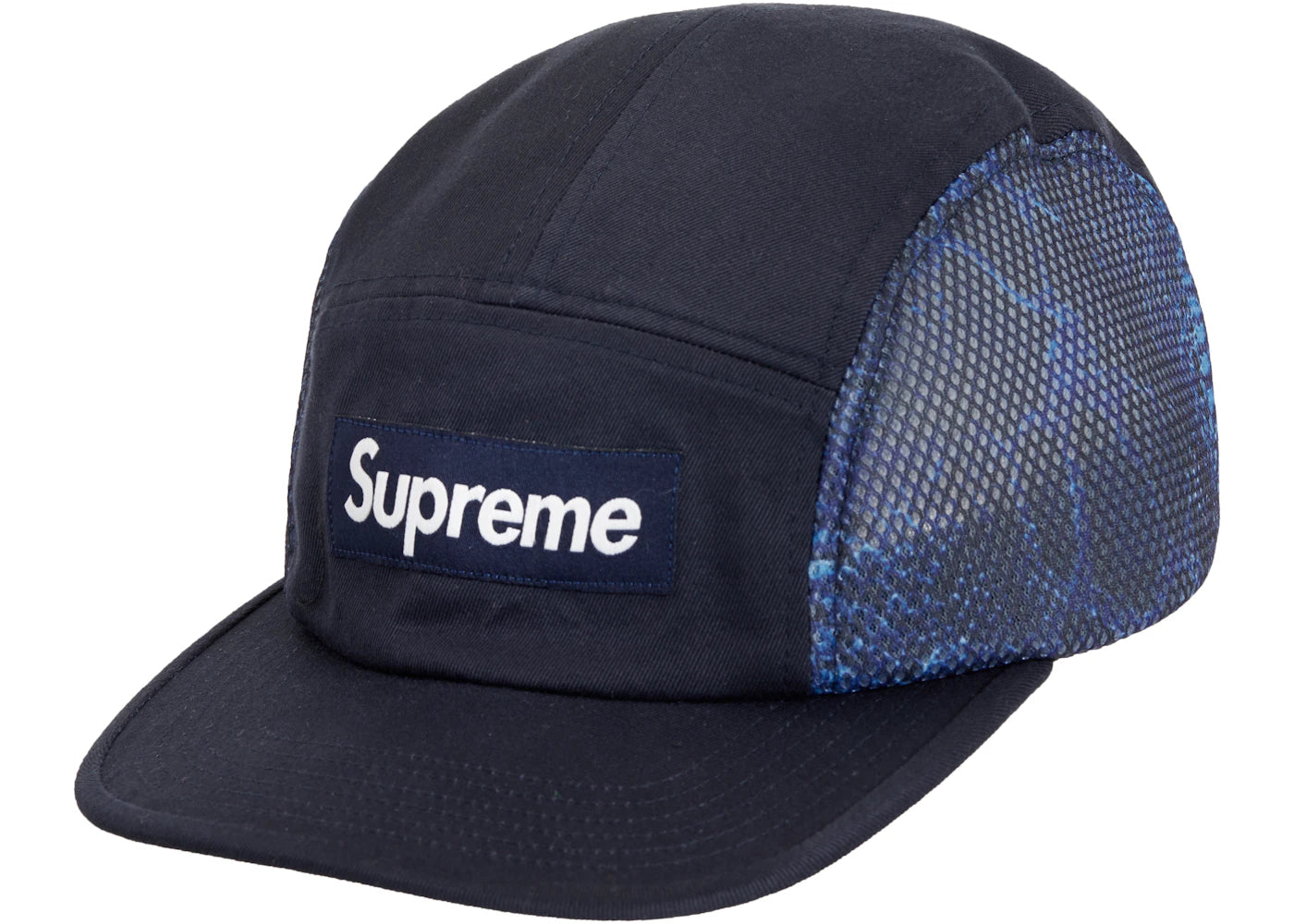 Supreme Snakeskin Mesh Camp Cap Navy