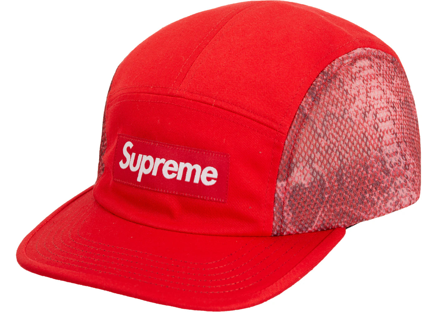 Supreme Snakeskin Mesh Camp Cap Red