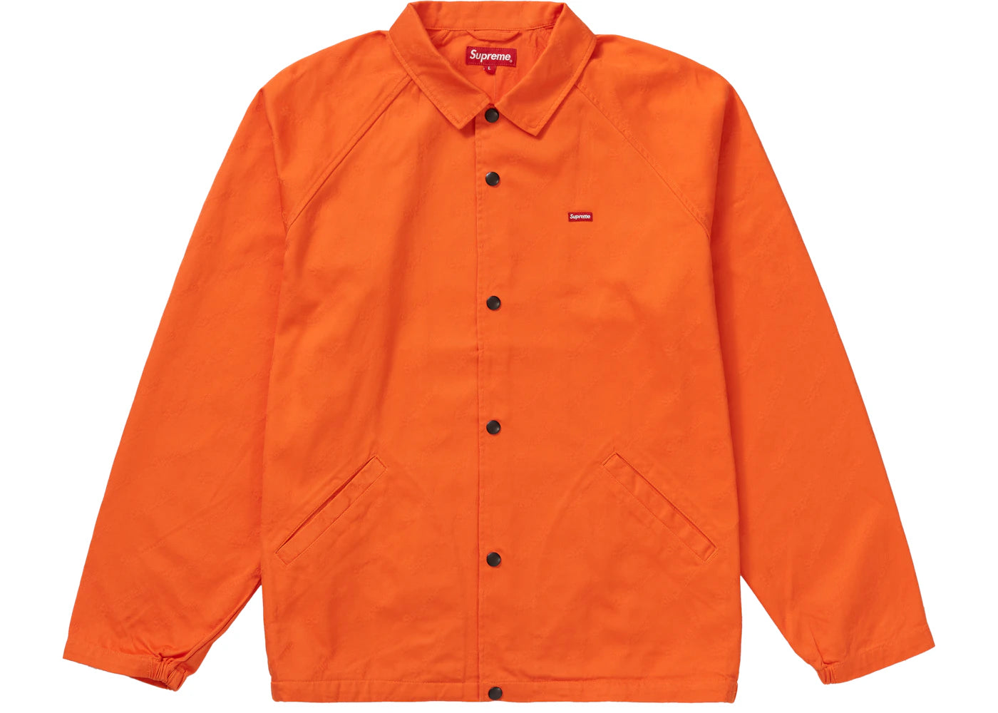 Supreme Snap Front Jacquard Logos Twill Jacket Orange