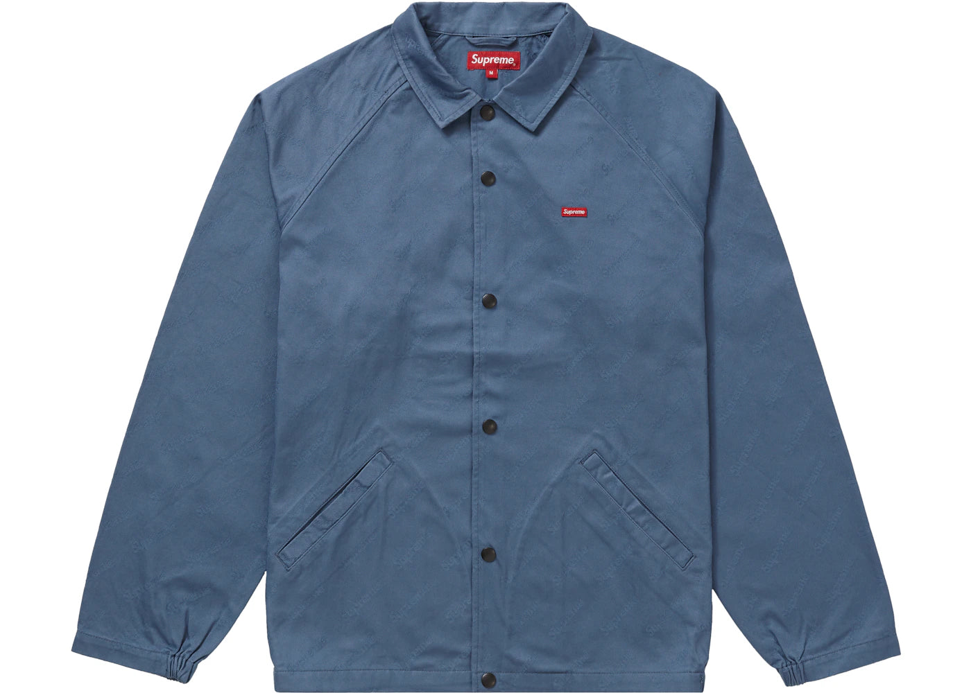 Supreme Snap Front Jacquard Logos Twill Jacket Slate