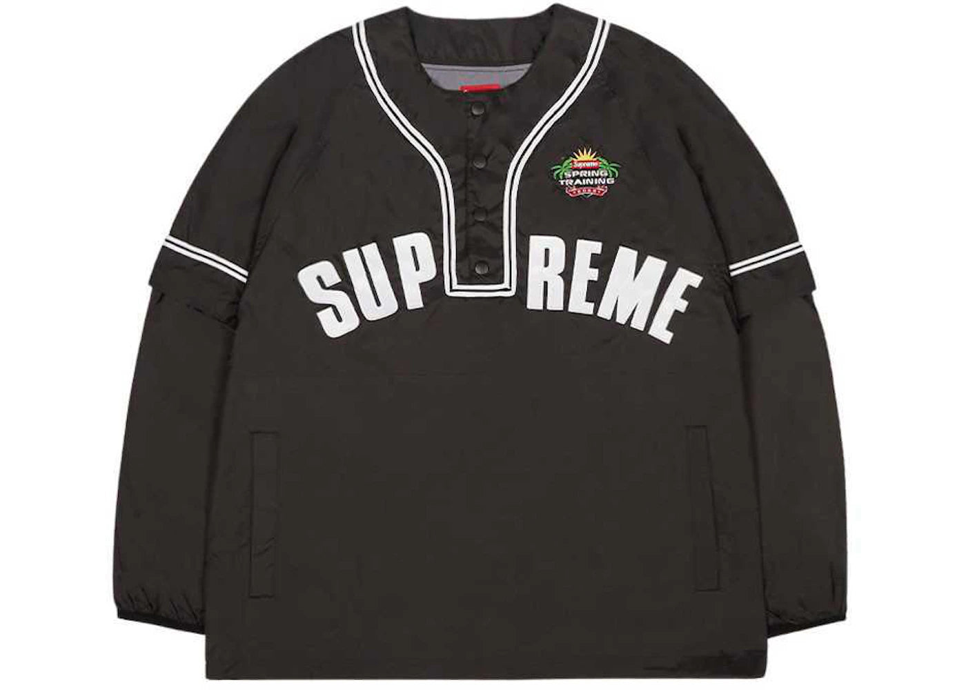 Supreme Snap-Off Sleeve L/S Baseball Top Black