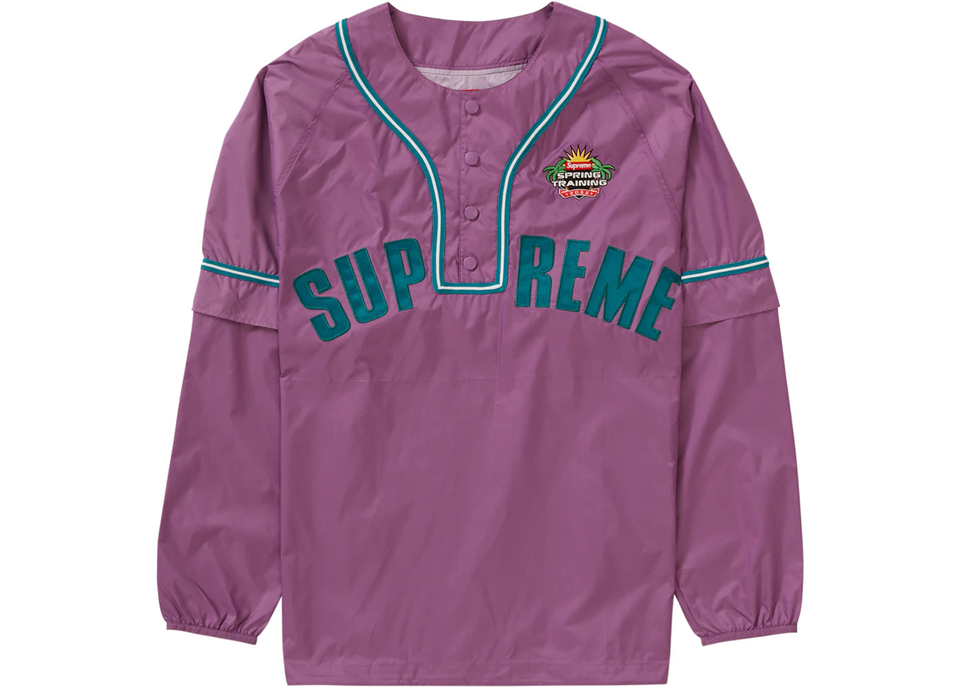 Supreme Snap-Off Sleeve L/S Baseball Top Purple