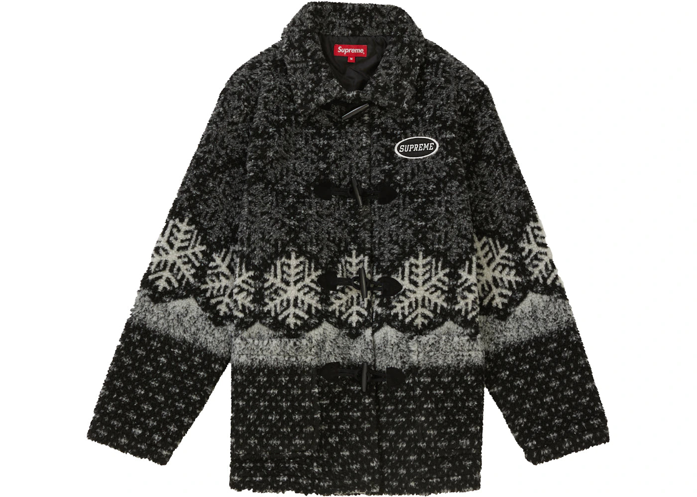 Supreme Snowflake Toggle Fleece Jacket Black