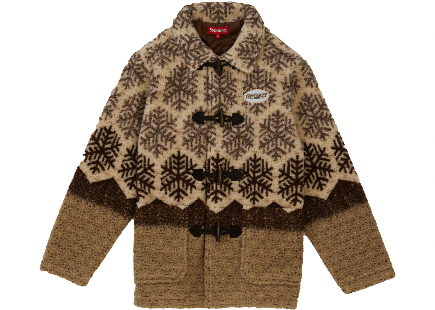 Supreme Snowflake Toggle Fleece Jacket Tan