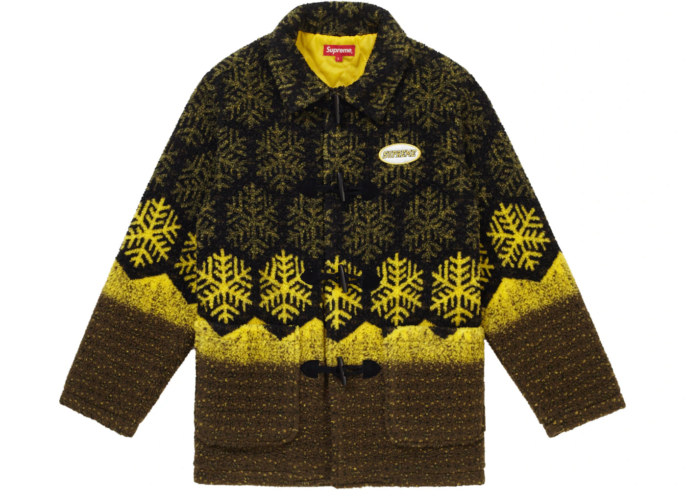 Supreme Snowflake Toggle Fleece Jacket Yellow