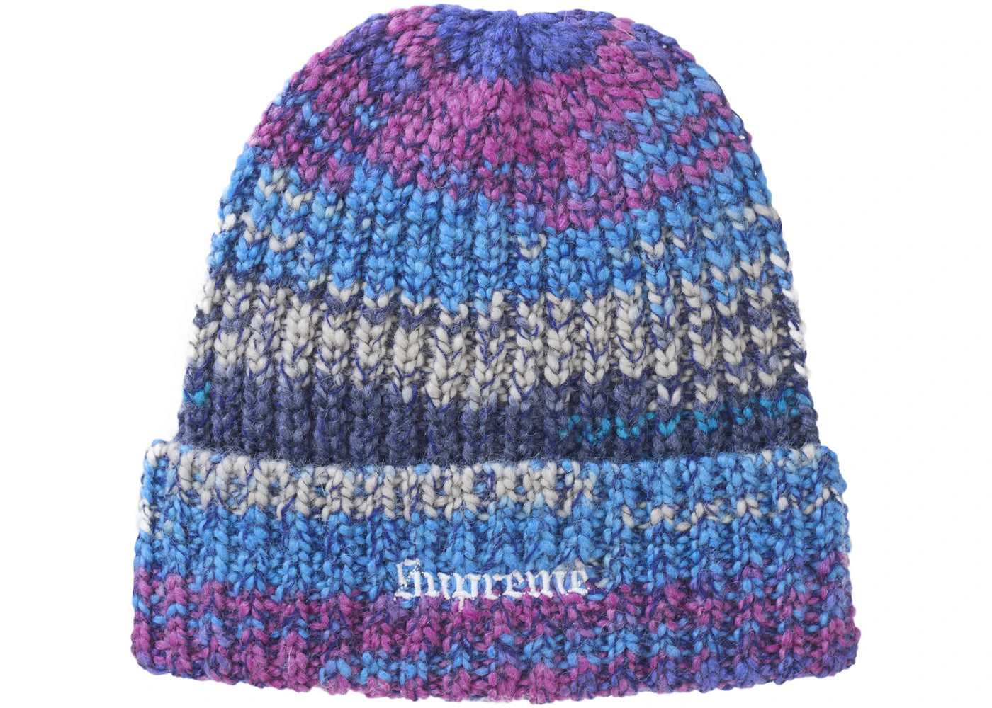 Supreme Space Dye Stripe Beanie Blue