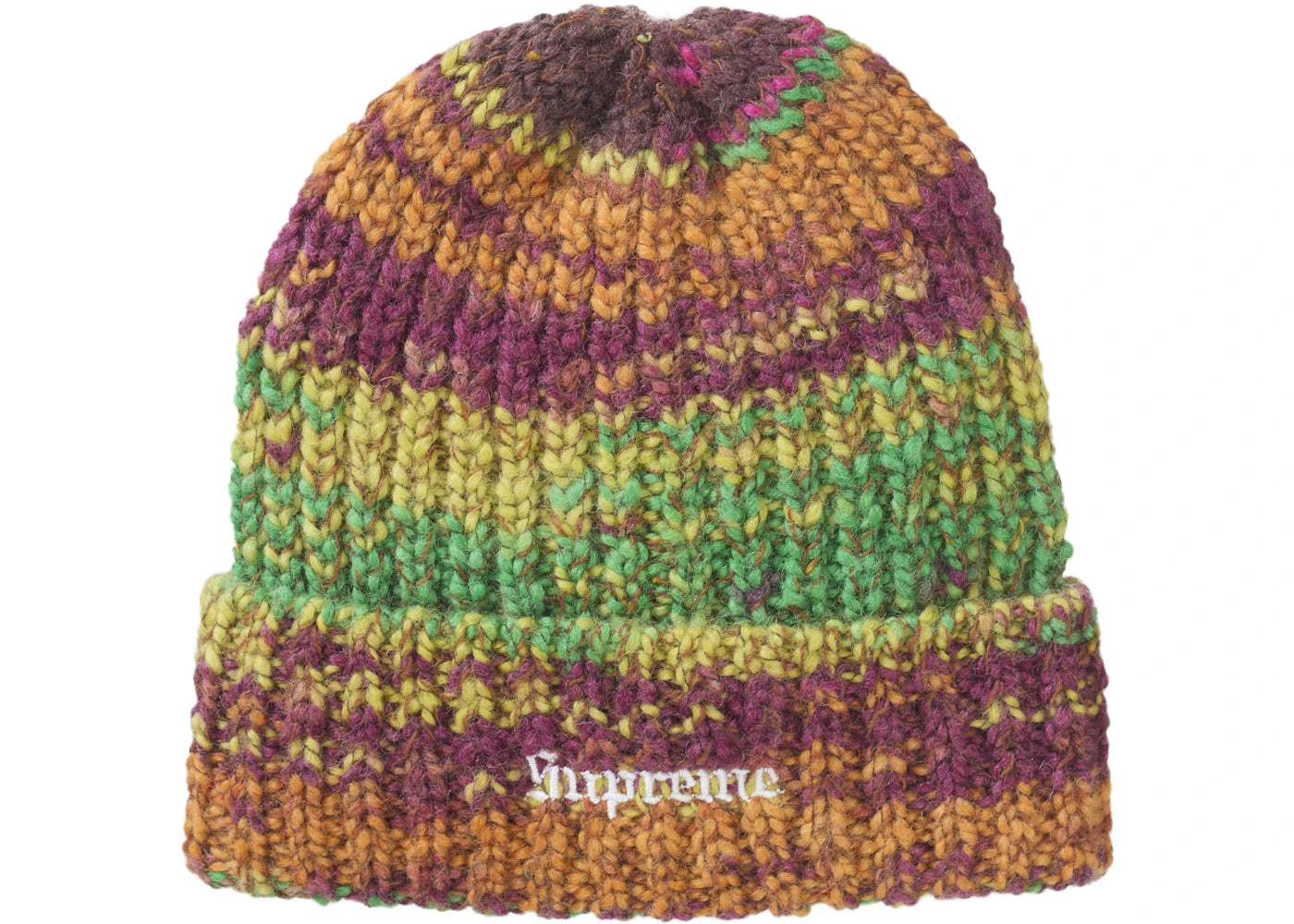 Supreme Space Dye Stripe Beanie Yellow