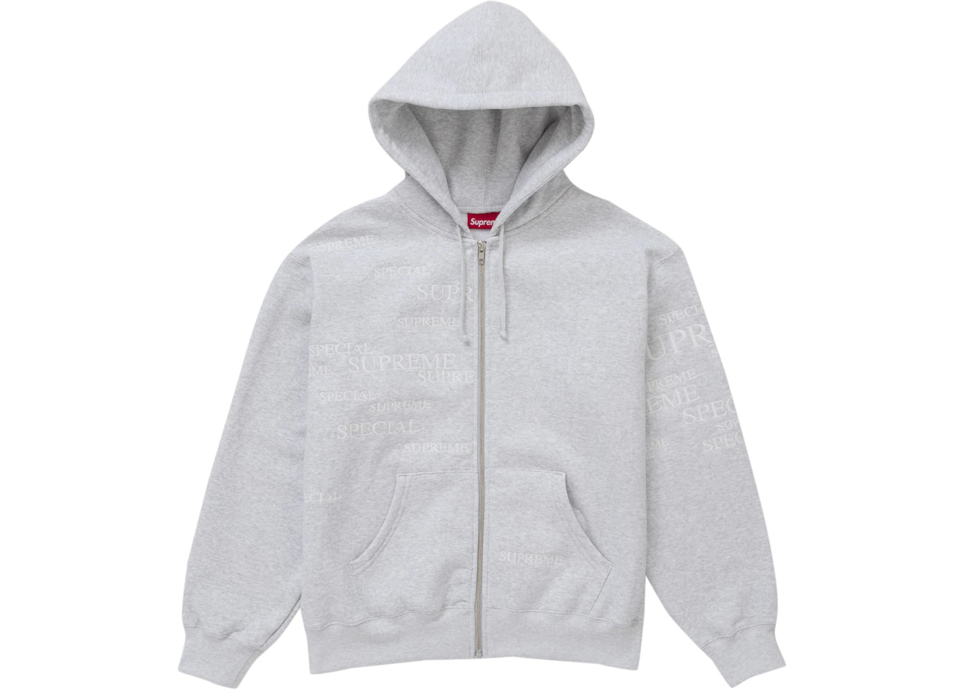 Supreme Special Zip Up Hooded Sweatshirt Ash Grey