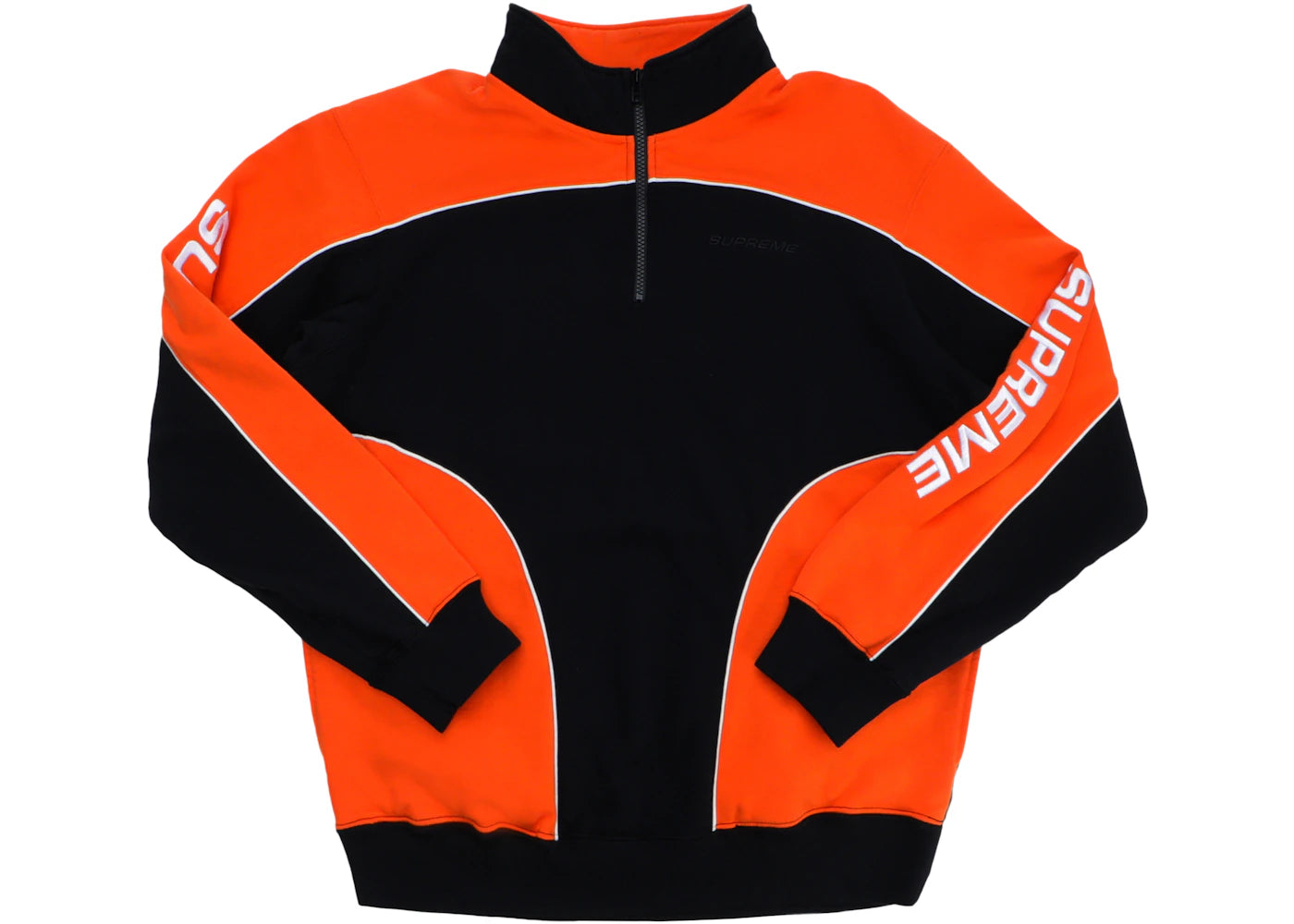 Supreme Speedway Half Zip Sweatshirt Black/Orange