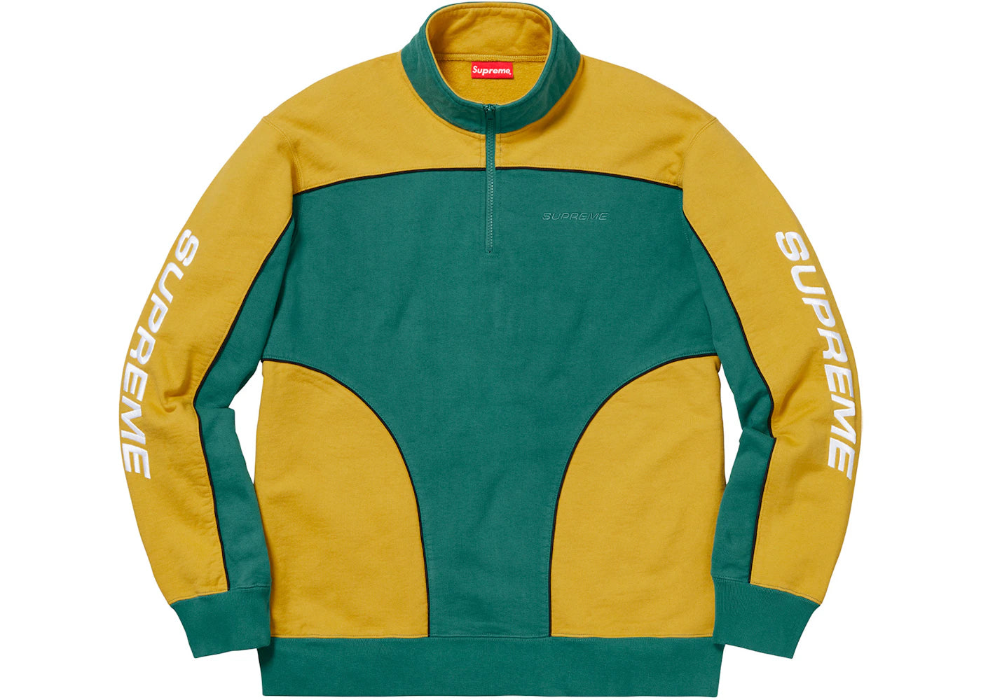 Supreme Speedway Half Zip Sweatshirt Dark Teal/Yellow