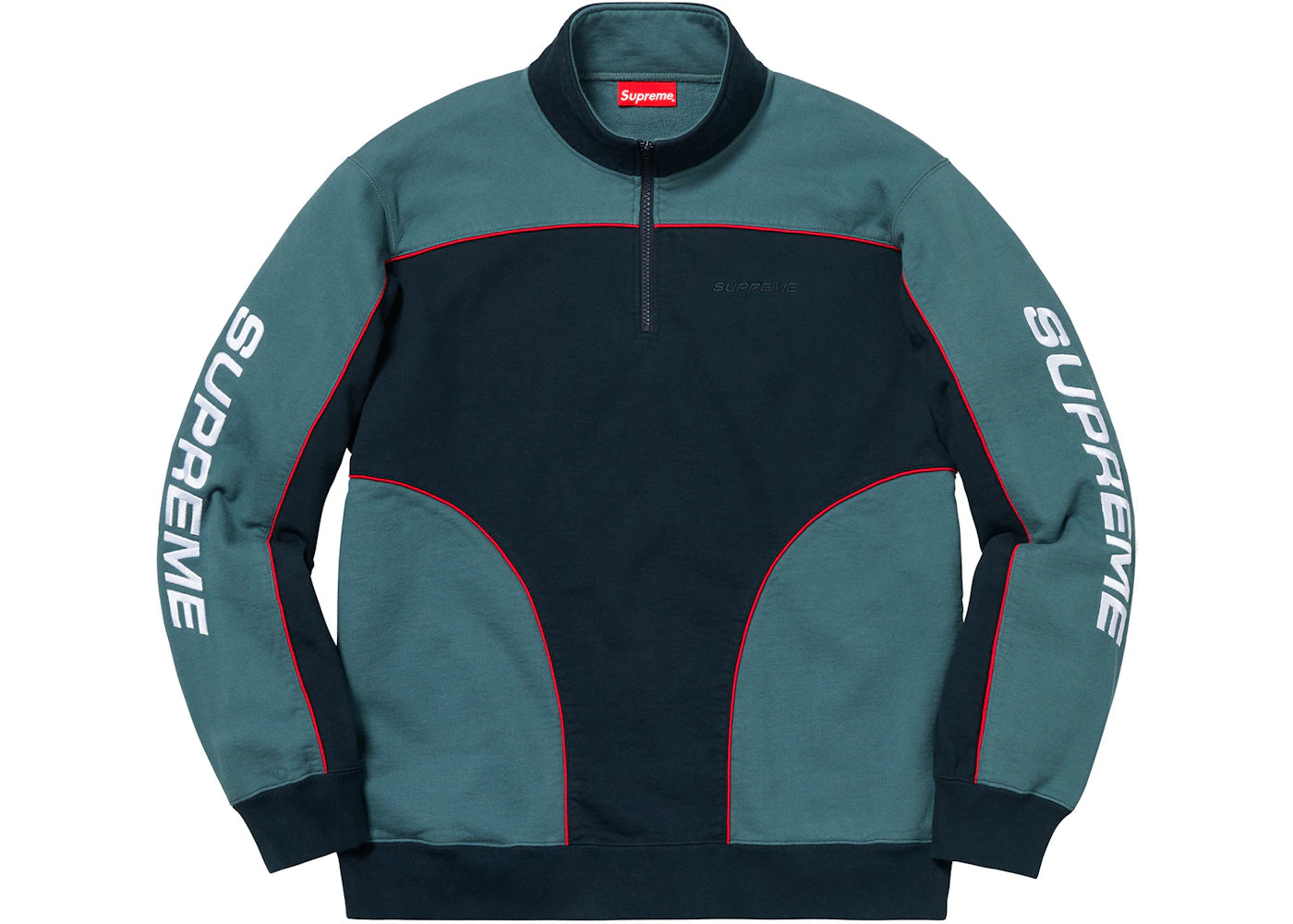 Supreme Speedway Half Zip Sweatshirt Navy/Dark Teal