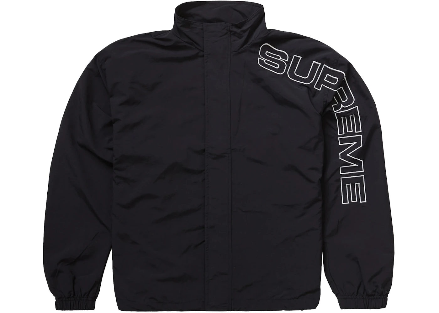 Supreme Spellout Embroidered Track Jacket Black