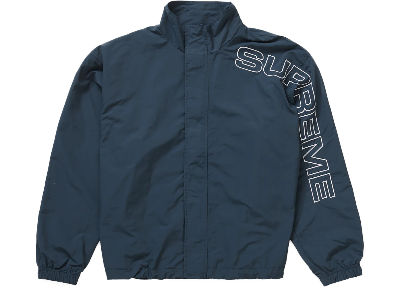 Supreme Spellout Embroidered Track Jacket Dark Blue