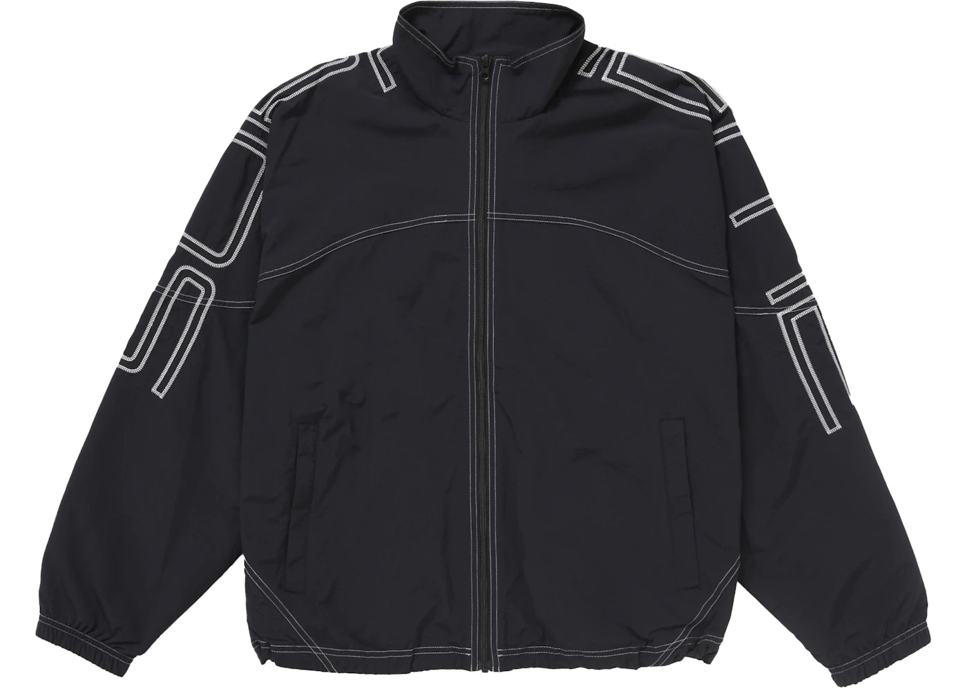 Supreme Spellout Embroidered Track Jacket (SS25) Black