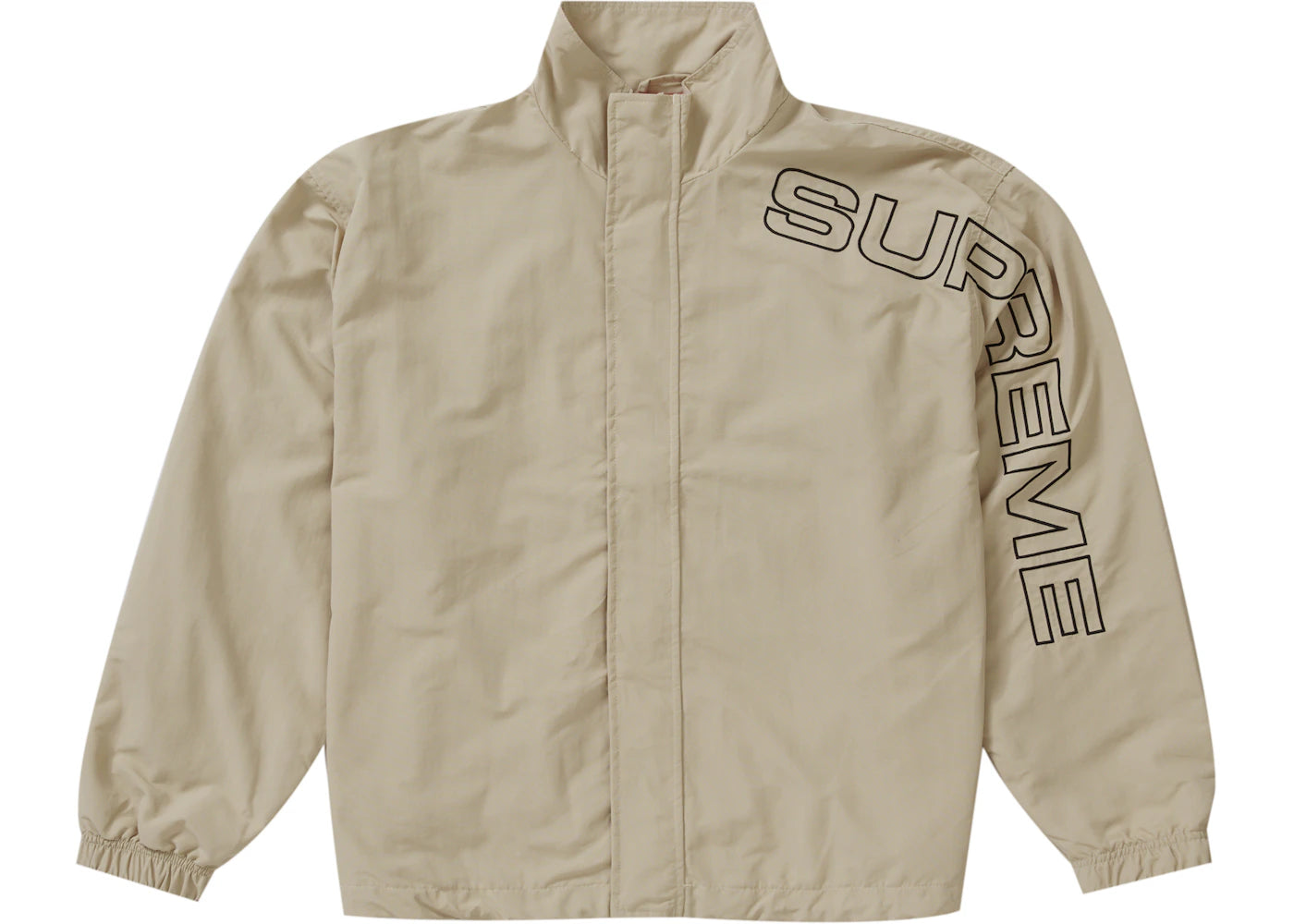 Supreme Spellout Embroidered Track Jacket Sand