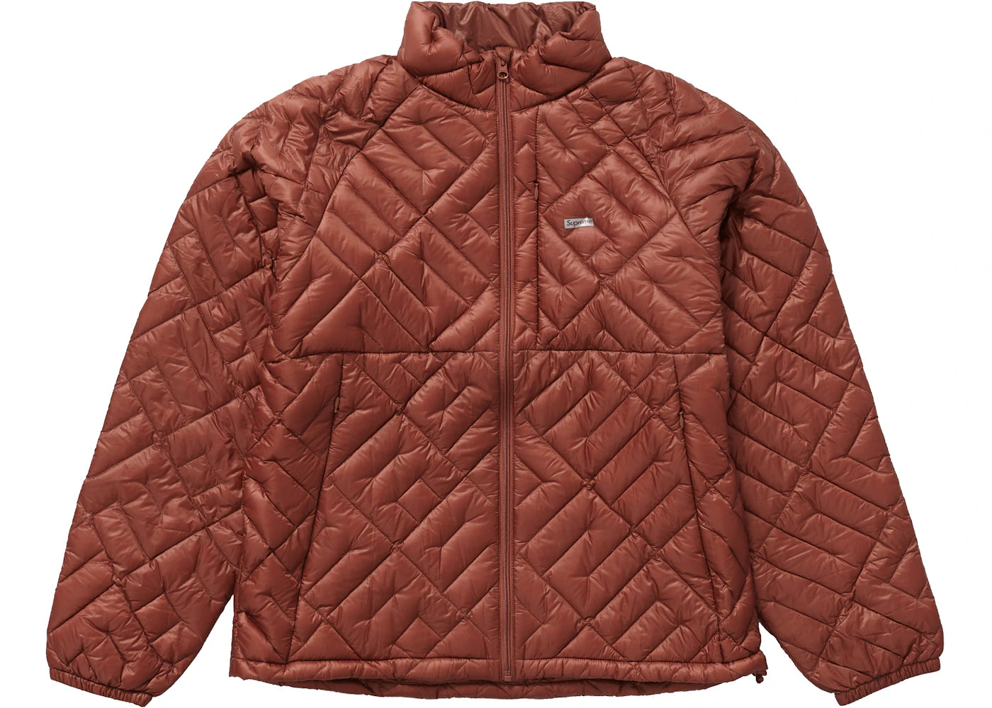 Supreme Spellout Quilted Lightweight Down Jacket Rust