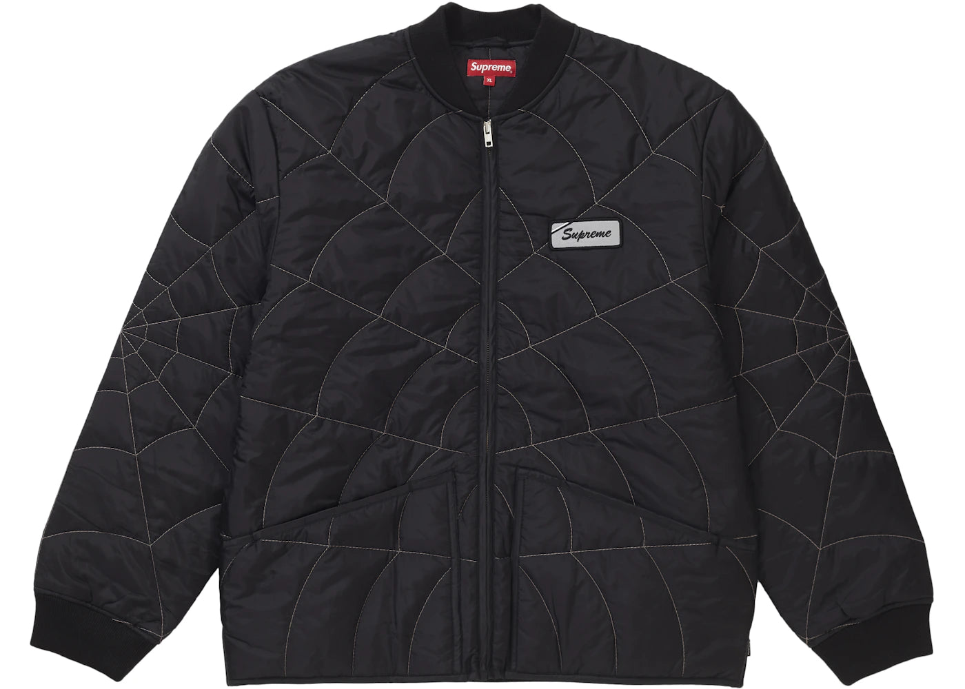 Supreme Spider Web Quilted Work Jacket Black