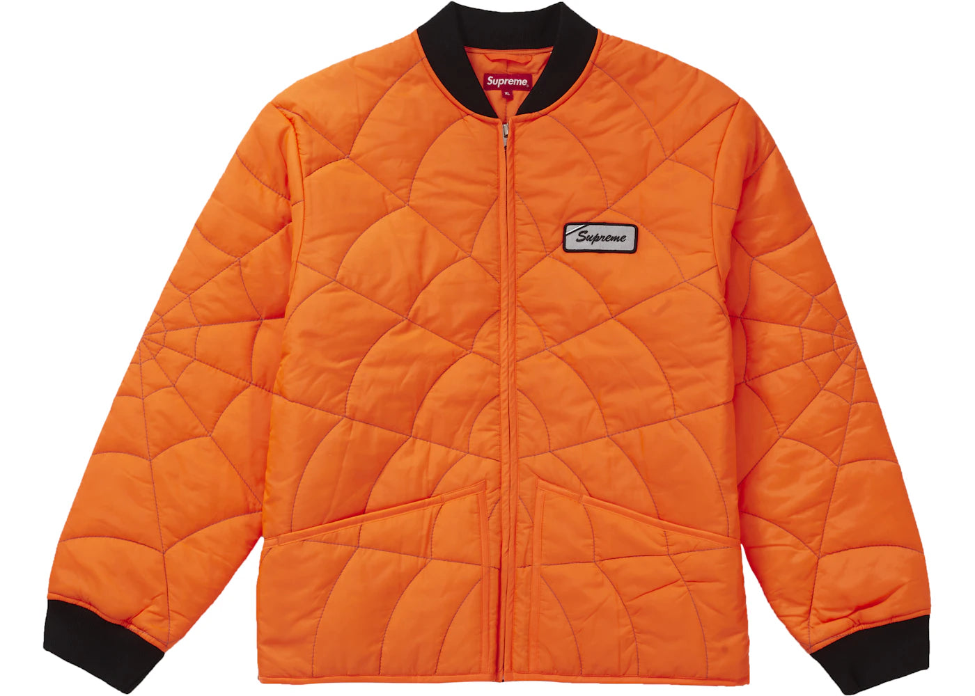 Supreme Spider Web Quilted Work Jacket Orange